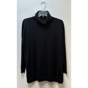 Eileen Fisher Italian Yarn NWT women’s black turtleneck box top size XXS #44-172